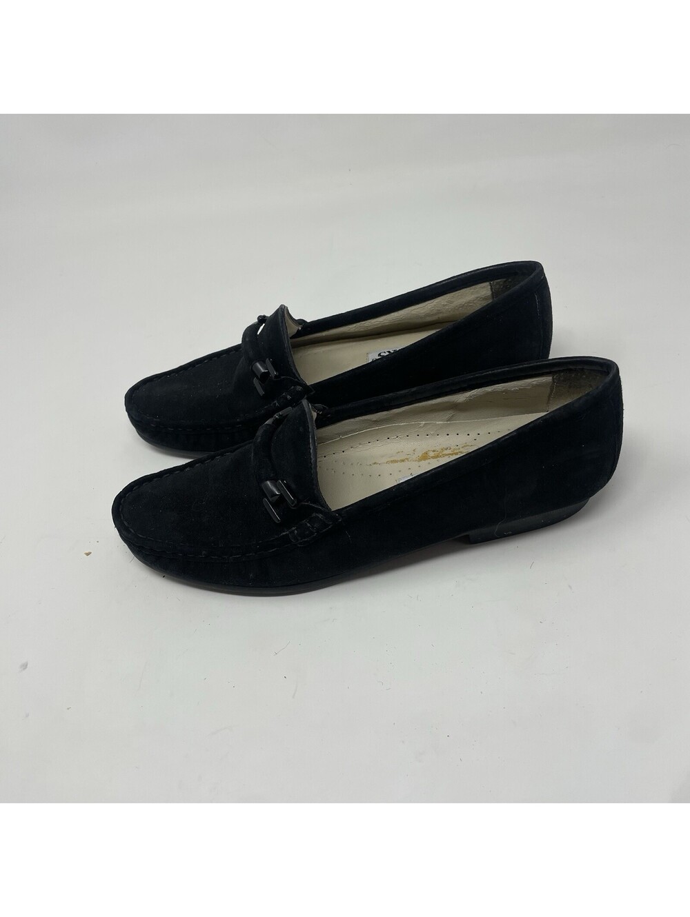 Trotters Loafers Women's 6.5 M Joyce Black Slip On Suede Shoes Tassel Accent